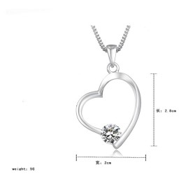 Collier En Titane Plaqué Platine Avec Diamants Pour Femme
