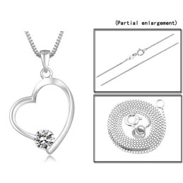 Collier En Titane Plaqué Platine Avec Diamants Pour Femme