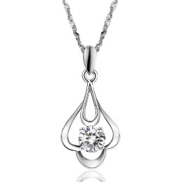 Collier En Titane Plaqué Platine Pour Femme Avec Diamant, Qualité Et Quantité Garanties