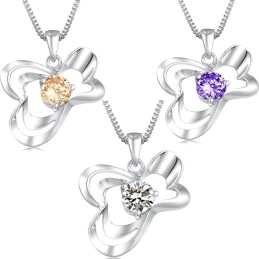 Collier En Titane Plaqué Platine Pour Femme D'Excellente Qualité Avec Diamant