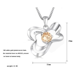 Collier En Titane Plaqué Platine Pour Femme D'Excellente Qualité Avec Diamant