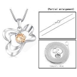 Collier En Titane Plaqué Platine Pour Femme D'Excellente Qualité Avec Diamant