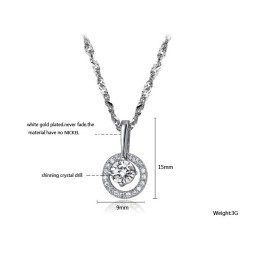 Collier En Titane Plaqué Platine Pour Femme, La Reine De La Qualité