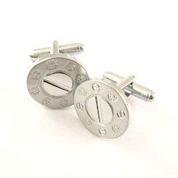 Boutons De Manchette Ronds En Titane Soleil Et Lune