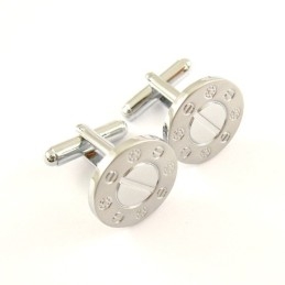 Boutons De Manchette Ronds En Titane Soleil Et Lune