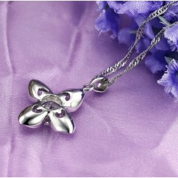 Collier En Titane Plaqué Platine Pour Femme, De Renommée Mondiale, Avec Diamant