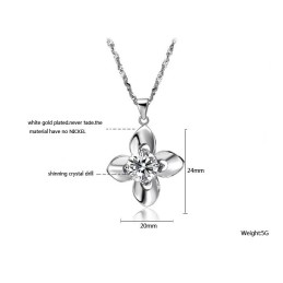 Collier En Titane Plaqué Platine Pour Femme, De Renommée Mondiale, Avec Diamant