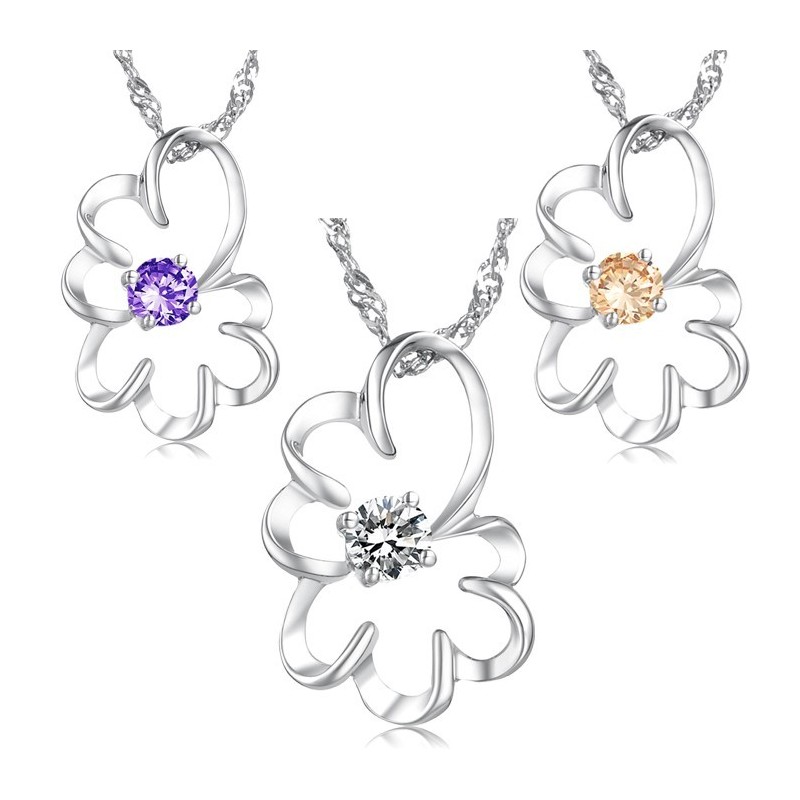Collier En Titane Plaqué Platine Violet Avec Diamants Pour Femme Collier En Titane Plaqué Platine Violet Avec Diamants Pour Femme