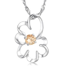 Collier En Titane Plaqué Platine Violet Avec Diamants Pour Femme