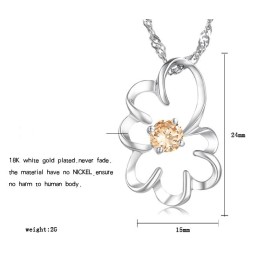 Collier En Titane Plaqué Platine Violet Avec Diamants Pour Femme