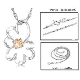 Collier En Titane Plaqué Platine Violet Avec Diamants Pour Femme