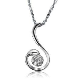 Collier En Titane Plaqué Platine En Forme De Phénix Féminin De Haute Qualité