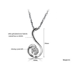 Collier En Titane Plaqué Platine En Forme De Phénix Féminin De Haute Qualité