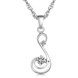 Collier En Titane Plaqué Platine Pour Femme Avec Diamant, Qualité Et Quantité Garanties