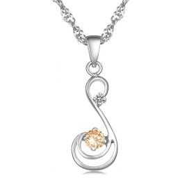 Collier En Titane Plaqué Platine Pour Femme Avec Diamant, Qualité Et Quantité Garanties