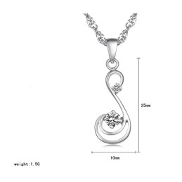 Collier En Titane Plaqué Platine Pour Femme Avec Diamant, Qualité Et Quantité Garanties