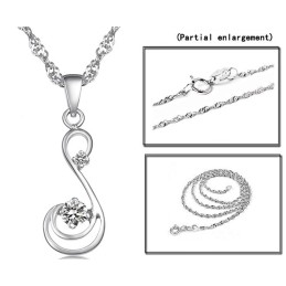 Collier En Titane Plaqué Platine Pour Femme Avec Diamant, Qualité Et Quantité Garanties