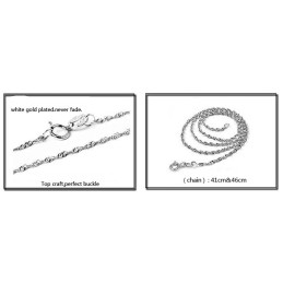 Collier En Titane Plaqué Platine Pour Femme, Entièrement Conforme Aux Spécifications