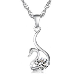 Collier En Titane Plaqué En Forme De Cygne Pour Femme, De Réputation Fiable, Avec Diamant