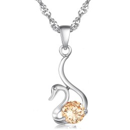 Collier En Titane Plaqué En Forme De Cygne Pour Femme, De Réputation Fiable, Avec Diamant