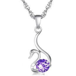 Collier En Titane Plaqué En Forme De Cygne Pour Femme, De Réputation Fiable, Avec Diamant