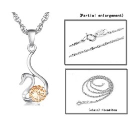 Collier En Titane Plaqué En Forme De Cygne Pour Femme, De Réputation Fiable, Avec Diamant