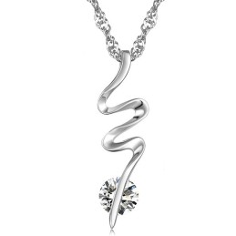 Collier En Titane Plaqué Platine Pour Femme Avec Diamant, Réputé Pour Sa Qualité Supérieure