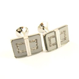 Boutons De Manchette Oblongs En Titane Avec Diamants