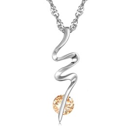 Collier En Titane Plaqué Platine Pour Femme Avec Diamant, Réputé Pour Sa Qualité Supérieure