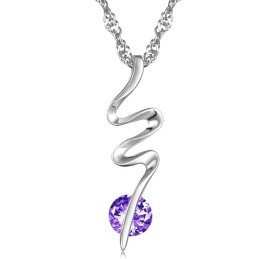 Collier En Titane Plaqué Platine Pour Femme Avec Diamant, Réputé Pour Sa Qualité Supérieure