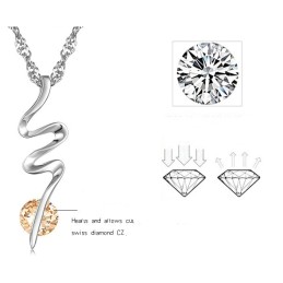 Collier En Titane Plaqué Platine Pour Femme Avec Diamant, Réputé Pour Sa Qualité Supérieure