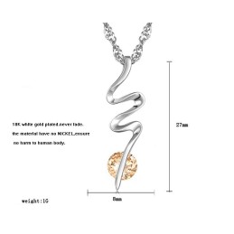 Collier En Titane Plaqué Platine Pour Femme Avec Diamant, Réputé Pour Sa Qualité Supérieure