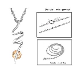 Collier En Titane Plaqué Platine Pour Femme Avec Diamant, Réputé Pour Sa Qualité Supérieure