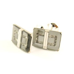 Boutons De Manchette Oblongs En Titane Avec Diamants