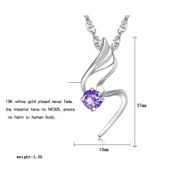 Collier En Titane Plaqué Platine Pour Femme, De Qualité Fiable, Avec Diamant