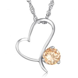 Collier En Titane Plaqué Platine Pour Femme De Haute Qualité Avec Diamant
