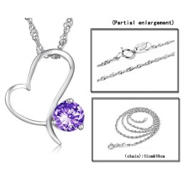 Collier En Titane Plaqué Platine Pour Femme De Haute Qualité Avec Diamant