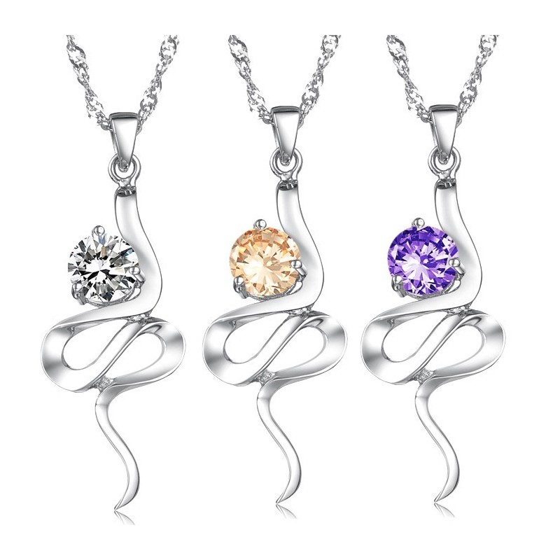 Collier En Titane Plaqué Platine Violet Pour Femme, De Réputation Fiable, Avec Strass Collier En Titane Plaqué Platine Violet Pour Femme, De Réputation Fiable, Avec Strass