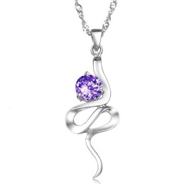 Collier En Titane Plaqué Platine Violet Pour Femme, De Réputation Fiable, Avec Strass