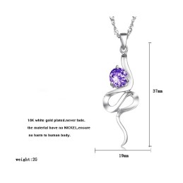 Collier En Titane Plaqué Platine Violet Pour Femme, De Réputation Fiable, Avec Strass