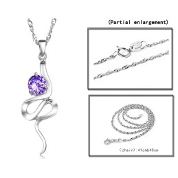 Collier En Titane Plaqué Platine Violet Pour Femme, De Réputation Fiable, Avec Strass