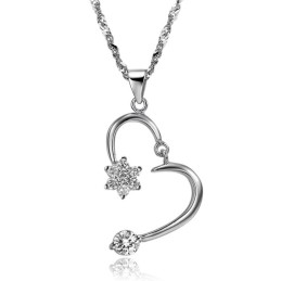 Collier En Titane Plaqué Platine Pour Femme Avec Strass, Qualité Et Quantité Garanties