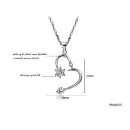 Collier En Titane Plaqué Platine Pour Femme Avec Strass, Qualité Et Quantité Garanties