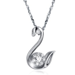 Collier En Titane Plaqué Platine Pour Femme, Facile À Utiliser, Avec Strass