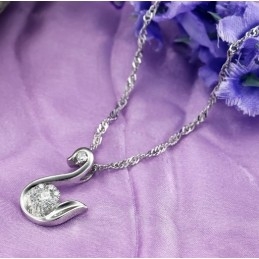 Collier En Titane Plaqué Platine Pour Femme, Facile À Utiliser, Avec Strass