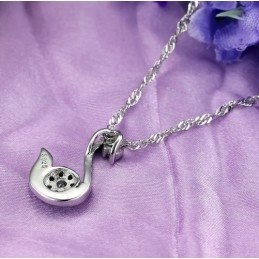 Collier En Titane Plaqué Platine Pour Femme, Facile À Utiliser, Avec Strass