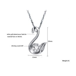 Collier En Titane Plaqué Platine Pour Femme, Facile À Utiliser, Avec Strass
