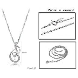 Collier En Titane Plaqué Platine De Haute Qualité Pour Femme Avec Strass