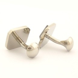 Boutons De Manchette Carrés En Titane Avec Cristal Bleu Et Diamants