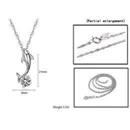 Collier En Titane Plaqué Platine En Forme De Dauphin Femelle Avec Diamant, Qualité Et Quantité Garanties